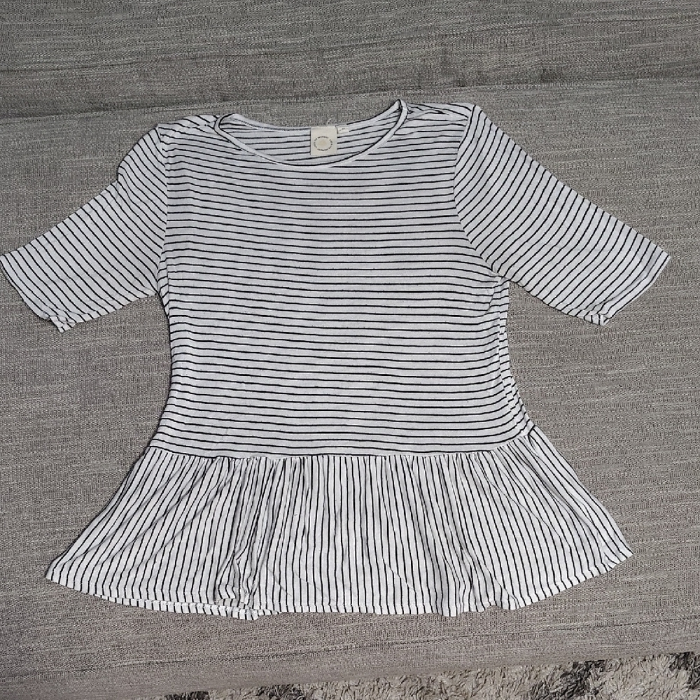 Striped Peplum Top